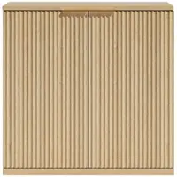 OKWISH Dressoir – 2 Deuren – Verborgen Opbergruimte – Voor Woonkamer Slaapkamer Of Hal – MDF Eiken – 80x40x80 cm
