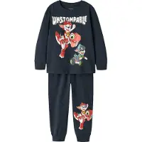 Name It Mini Nachtkledij 'NMMJalmer Paw' donkerblauw / grijs / lichtrood / wit