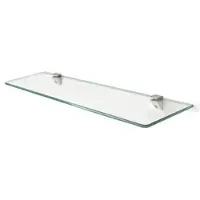 Tulup Glazen Wandrek - 100x13 cm - Extra Brede Glazen Wandrek Van Gehard Glas - 6 Mm Dik - Draagvermogen Tot 12 Kg - Met Verchroomde Houders - Decoratief En Praktisch In Elke Ruimte - Transparant