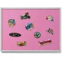 Tulup Magneetbord met Zilveren Frame - Roze Magneetbord Met Effen Achtergrond - 70 cm x 50 cm - Roze kleur - Magnetisch Bord Decoratief - Magneetbord Multifunctioneel - Magneetbord Voor Thuiskantoor