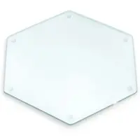 Wallfluent Glazen Snijplank - 40 cm - Transparant Serveerplank van glas - Zeshoekig - Anti-Slip Snijplanken - Keukenbenodigdheden - Dienblad - Minimalistische Keukenaccessoires