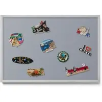 Tulup Magneetbord met Zilveren Frame - Grijs Magnetisch Bord in Verschillende Kleuren - 60 cm x 40 cm - Grijze kleur - Memobord voor Keuken - Magnetisch Wandbord - Magnetisch Bord Kindvriendelijk