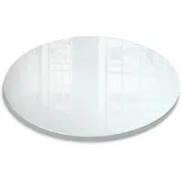 Tulup Halftransparant Glazen Tafelblad - Tafelblad Melkglas - fi60 cm - Los Tafelblad Mat Glas - Rond Tafelblad Mat Glas - Bevroren Glas-Effect Tafelblad - Geschuurde Randen Glas