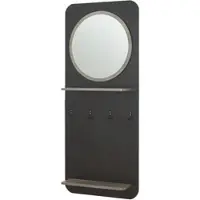 En.casa Wandkapstok Helsinge met spiegel en planken 140x59,5x16 cm zwart en houtkleurig []