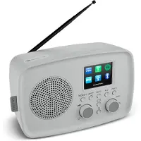 Medion Internetradio met DAB+ IRE-1 (DAB+, wifi, FM, Bluetooth, spatwaterdicht, telescoopantenne, Spotify Connect, wekker, dimmer) grijs