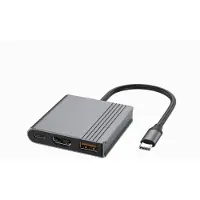 Gembird USB Type-C 3-in-1 multi-poortadapter (USB-poort + HDMI + USB-C video), space grey