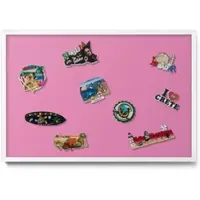 Tulup Magneetbord met Witte Frame - Roze Magneetbord in Effen Kleuren - 60 cm x 40 cm - Roze kleur - Magneetbord met Effen Frame - Magnetisch Bord Decoratief - Magneetbord Multifunctioneel