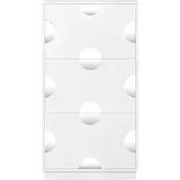 OKWISH Schoenenkast Met Spiegel - 63×24×120 Cm - 3 Kleppen - Smal Model Voor Hal En Balkon - MDF Wit