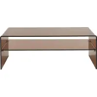 Vente-unique Salontafel met dubbel blad van gehard glas - Bruin - STILEOS