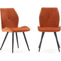 CALICOSY - Set van 2 stoelen in stof met zwarte metalen poten L45 cm - ADAYA