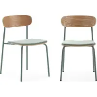 CALICOSY - Set van 2 stoelen in stof met metalen poten L46 cm - ADRIANA