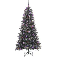 vidaXL Kunstkerstboom met 300 LED Groen 210 cm PVC en Plastic en Staal