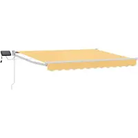 vidaXL Handbediende luifel met LED's Zand 100% Polyester en Aluminium