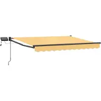 vidaXL Handbediende luifel met LED's Zand 100% Polyester en Aluminium