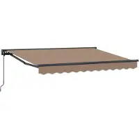 vidaXL Handmatig uitschuifbare luifel Taupe 5 × 3,5 m