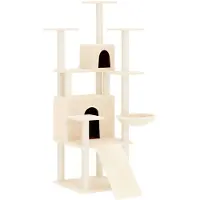 Syfax Kattenmeubel met sisal krabpalen 154 cm crèmekleurig