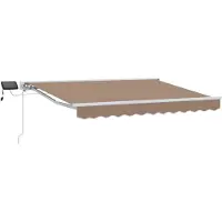 vidaXL Handbediende luifel met LED's Taupe 4 x 2 m