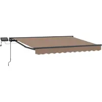 vidaXL Handbediende luifel met LED's Taupe 3 x 2,5 m