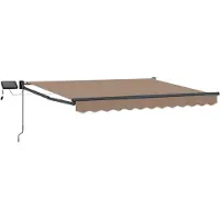 vidaXL Handbediende luifel met LED's Taupe 100% Polyester en Aluminium