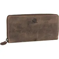Green Burry portemonnee Vintage Zip Around Wallet Brown bruine