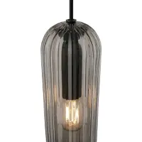 Nordlux Glazen hanglamp Miella, dimbaar, zwart, Woon-/ Eetkamer, Glas, hanglamp