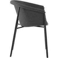 STONES Nari eetkamerstoel met beklede zitting in donkergrijs en zwarte metalen poten, met een modern design – 56 x 58 x 79 cm