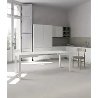 STONES Uitschuifbaar bijzettafeltje, 130/210 cm, in wit beukenfineer met poten van massief beukenhout – modern en ruimtebesparend design