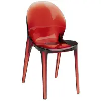 STONES Designstoel Ruby, gemaakt van rood polycarbonaat in één stuk – Modern design, ergonomische zitting en glanzende transparantie, geschikt voor gebruik binnenshuis