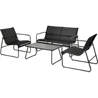 Gardalux Tuinset | | 4-delig (Metaal, Polyester, Zwart)