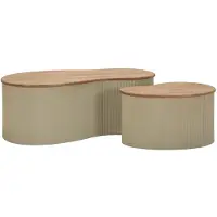 Mauro Ferretti Salontafel Frankfurt Coffee Table White Set 2 Pcs 87×53×32 cm