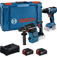 Bosch GSR + GBH Accutoolkit Combipack 18V (GSR18V-65, GBH18V-26, 2x GBA18V5,0Ah, lader GAL12V/18V-80) - 0615A500E4