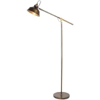 Mexlite Bronzen vloerlamp Nove 1322BR met goudkleurige details E27
