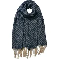 Clayre & Eef Wintersjaal Dames 65x180 cm Blauw Acryl