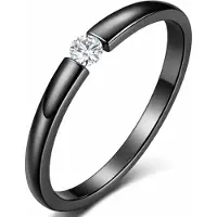 Cilla Jewels edelstaal ring Crystal Black-17mm