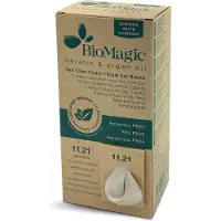 BioMagic Natuurlijke Biologische haarverf, verrijkt met Keratine en Arganolie, zonder Ammoniak, PPD en Resorcinol- Extra Licht Kristal Blond 11/21- permanente haarverf- Organic- Dierproefvrij