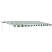vidaXL Uitschuifbare luifel Groen en Wit 500 × 300 cm Polyester