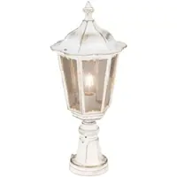 Orion Sokkellamp buiten Puchberg, wit / opaal, Aluminium, Antiek, Sokkellamp