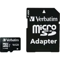 Verbatim , MicroSDHC Card 16GB CLASS 10 + Adapter
