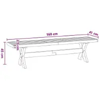 vidaXL Eetbank NOAIN 160 x 41 x 45 cm Massief grenenhout Zwart