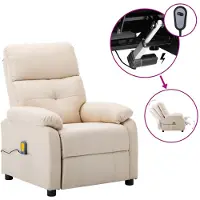 vidaXL elektrische massagestoel crème stof