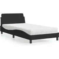 vidaXL Bed met matras "Dover" fluweel zwart 100x200 cm