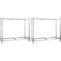 vidaXL Bandenrekken 2-laags 2 st 110x40x110 cm staal zilverkleurig