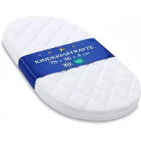 Totsy Baby co-sleeper matras 36x78 cm voor wieg babybed reiswieg Mosesmand draagmand ledikant kinderwagen baby ovaal pasgeboren zuigeling comfortabel – ademend & wasbaar 78 x 36 Oeko-Tex