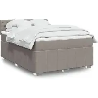 vidaXL Boxspring met matras stof taupe 140x190 cm