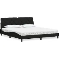vidaXL Bed met matras stof zwart 180x200 cm