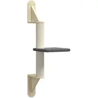DKD Home Decor Kartonnen krabpaal met krabzuil, wandmontage, donkergrijs, 85,5 cm
