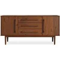 Idimex Sideboard TECCA 145 cm met 2 deuren en 3 lades - afwerking in kastanje