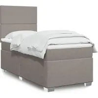 vidaXL Boxspring met matras stof taupe 90x200 cm