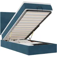 vidaXL Ottoman bed met matrassen en LED's 100x200cm fluweel