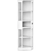 STILVORA Vitrinekast - Met Glazen Deuren En Ledverlichting - Voor Woonkamer En Slaapkamer - MDF En Glas - 57x40x165 Cm - Wit
